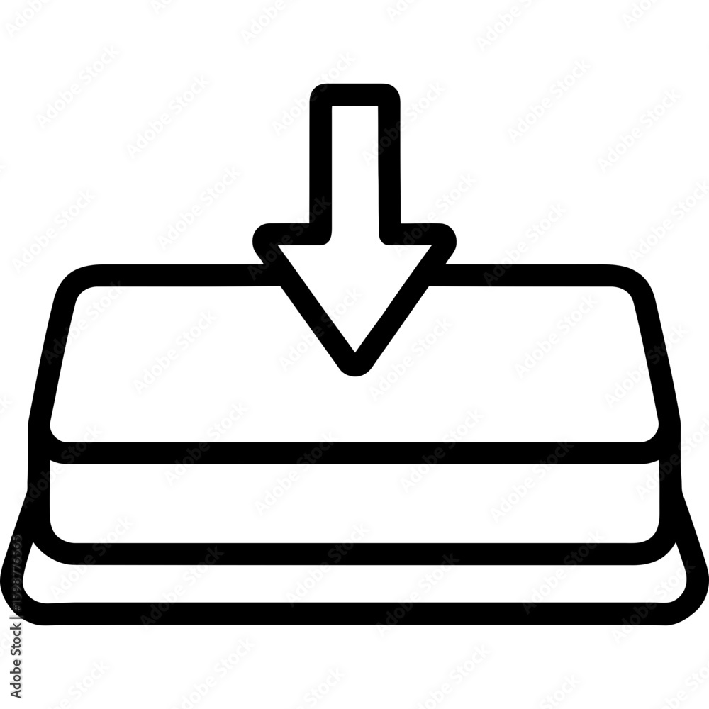 Poster rectangular button pressed outline icon vector