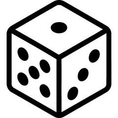 Dice cube outline icon vector