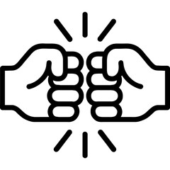 Obraz premium Fist bump outline icon vector