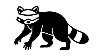 Obraz premium Vector cartoon of raccoon spy character with playful expression