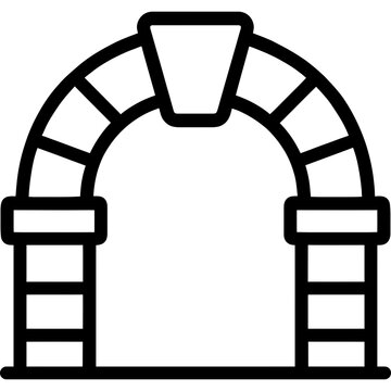 Keystone arch outline icon vector