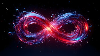 Abstract Infinity Symbol - Glowing Water and Light