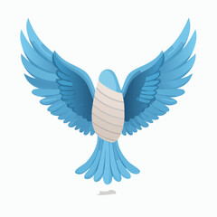 Obraz premium Bird wing wrapped in gauze, metaphor for emotional vulnerability and the process of gentle healing.