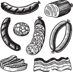 Assortment of Sausages and Deli Meats