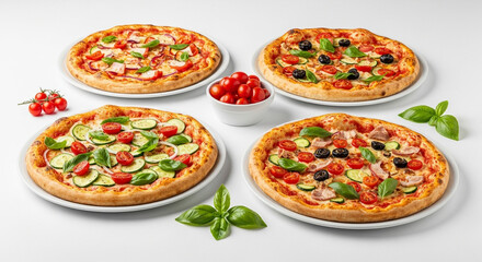 pizza with vegetables and mushrooms