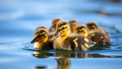 Ducklings on water