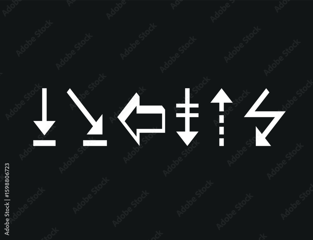 Poster set arrow icons. collection arrows sign. white arrow icon set. arrow. cursor. arrow vector icon. sim