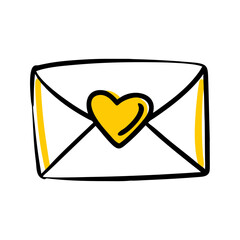 blue envelope with heart shaped seal isolated 