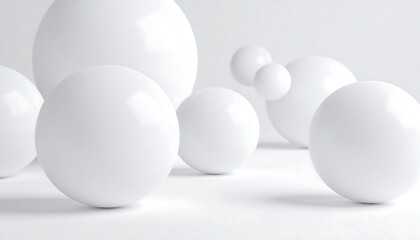 Abstract arrangement of white spheres