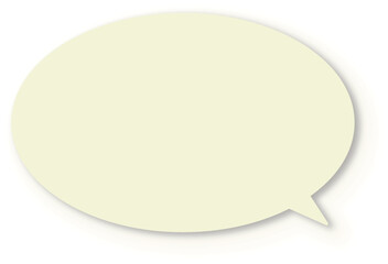 ドロップシャドウのある黄色い楕円形のふきだし