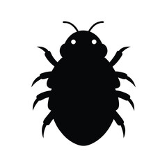 Mealybug insect silhouette in soft round shape vector illustration.