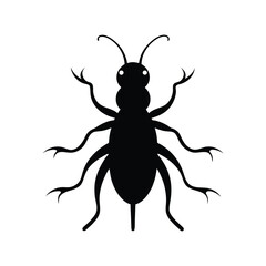 Fototapeta premium Rootworm insect silhouette in larva form vector illustration.