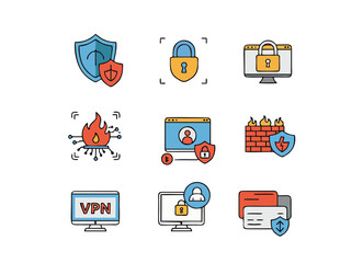 set of flat icons for web design