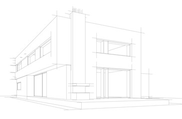 architectural drawing 3d vector illustration