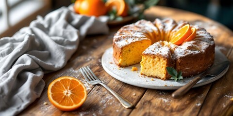 Bright Sunny Day in Mountain Valley with Blooming White Flowers