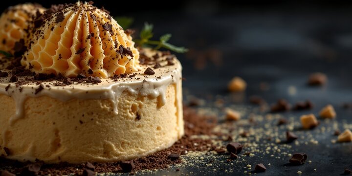 Chocolate Cupcake with Vanilla Frosting and Gold Heart Decoration