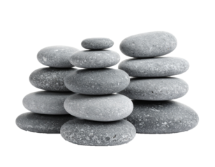 Stacked zen stones isolated on white background