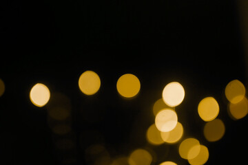 Golden Bokeh Elegant Black Background 