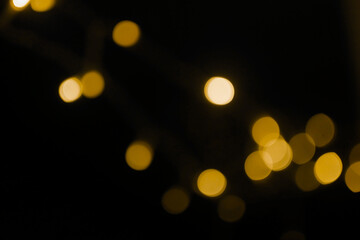 Golden Bokeh Elegant Black Background 