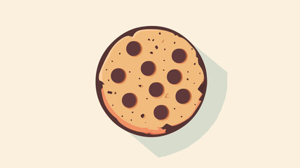 Delicious Chocolate Cookie with Simple Flat Design Style for Creative Projects