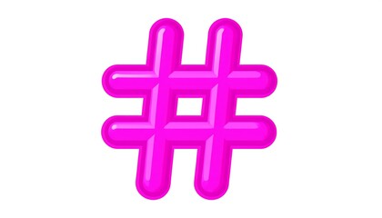 Obraz premium Bright pink hashtag symbol