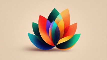 Multicolored abstract design with overlapping shapes.