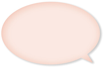 縁が濃いグラデーションのついた、楕円形のピンクのふきだし。