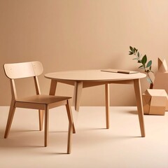 Light wooden table and chair set
