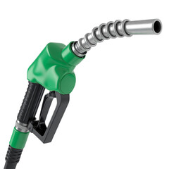 Fuel nozzle petrol pump green silver filling station gas station object isolated on transparent background