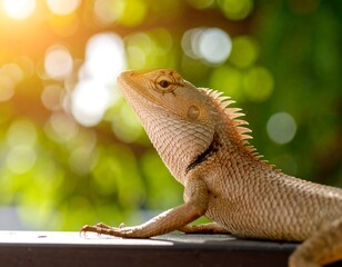 Lizard basking in sunlight