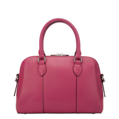 Pink leather handbag stylish fashion accessory for women on background isolated on transparent background