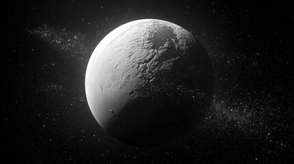 Pixelized Half Moon In Dark Space