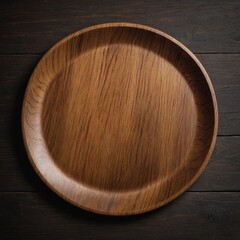 wooden plate on wooden background