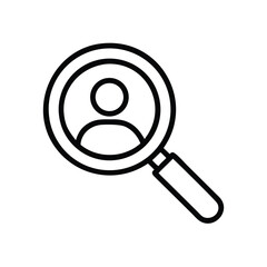 User Search Icon Vector - Find Profile Line Art Illustration