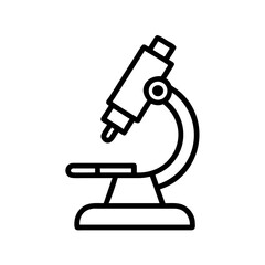 A simple graphic representation of a microscope with a black outline on a white background view tool 100