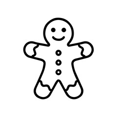line icon gingerbread man vector on white background
Vector line icon on white background