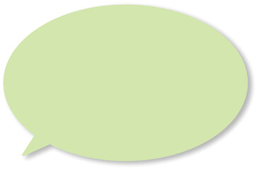 ドロップシャドウのついた、緑色の楕円形の使いやすいふきだし