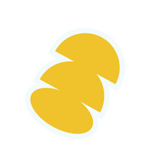 Bold abstract icon sticker. Contemporary icon with modern design. This playful element features a flower form and bubble shapes. Ideal for y2k aesthetics, retro themes, and brutalism projects.