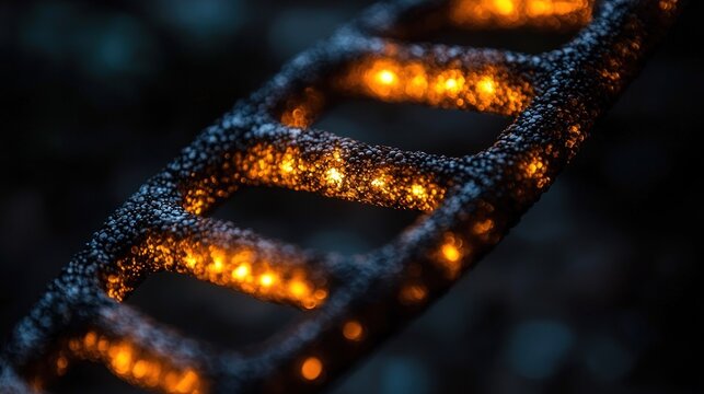 Illuminated DNA Strand: A Microscopic Marvel