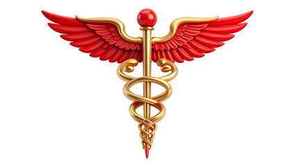 Red and gold medical symbol on white background