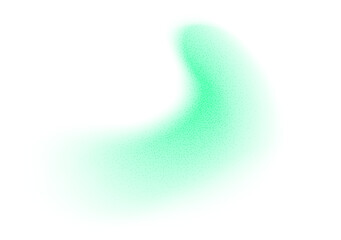 Abstract gradient shape with noise, green blurred grainy color gradation, vibrant design element. Figure with soft flow effect, isolated on white. Vector illustration.