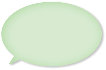 ドロップシャドウのついた、緑色の楕円形の使いやすいふきだし