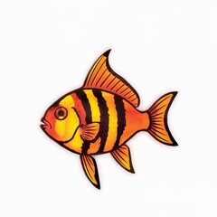 Obraz premium Vibrant orange and yellow fish with black stripes vertical stripes