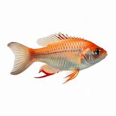 Fototapeta premium Vibrant orange fish with detailed scales swimming aquatic