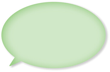 ドロップシャドウのついた、緑色の楕円形の使いやすいふきだし