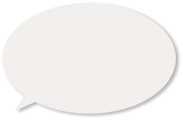 グレーの楕円形のシンプルなふきだし。ドロップシャドウがある。