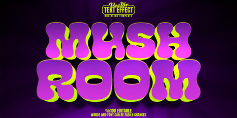 Mushroom editable text effect, customizable acid and trippy 3d font style