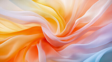 Fototapeta premium Abstract flowing silk waves with a gradient of warm pastel colors