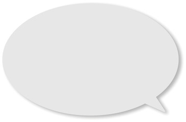 グレーの楕円形のシンプルなふきだし。ドロップシャドウがある。