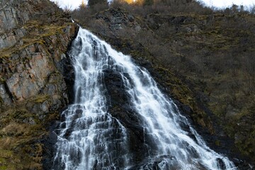 waterfall in the mountains
